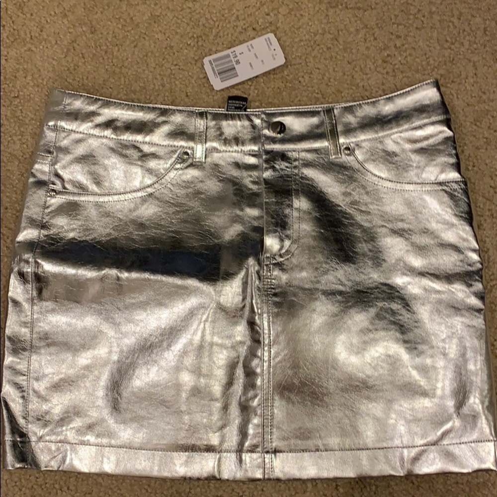 Silver Metallic Forever 21 Skirt